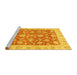 Sideview of Machine Washable Abstract Yellow Modern Rug, wshabs3826yw