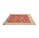 Sideview of Machine Washable Abstract Fire Red Rug, wshabs3827