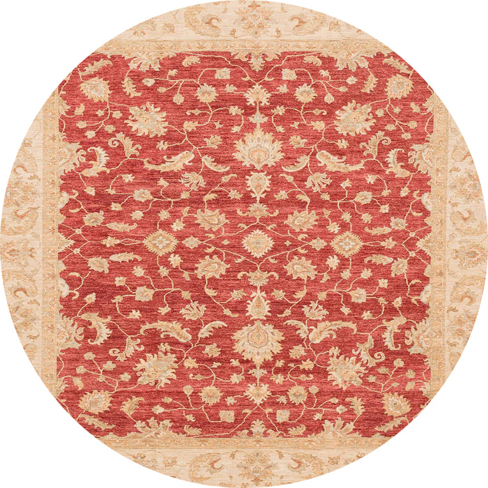 Round Abstract Red Oriental Rug, abs3827