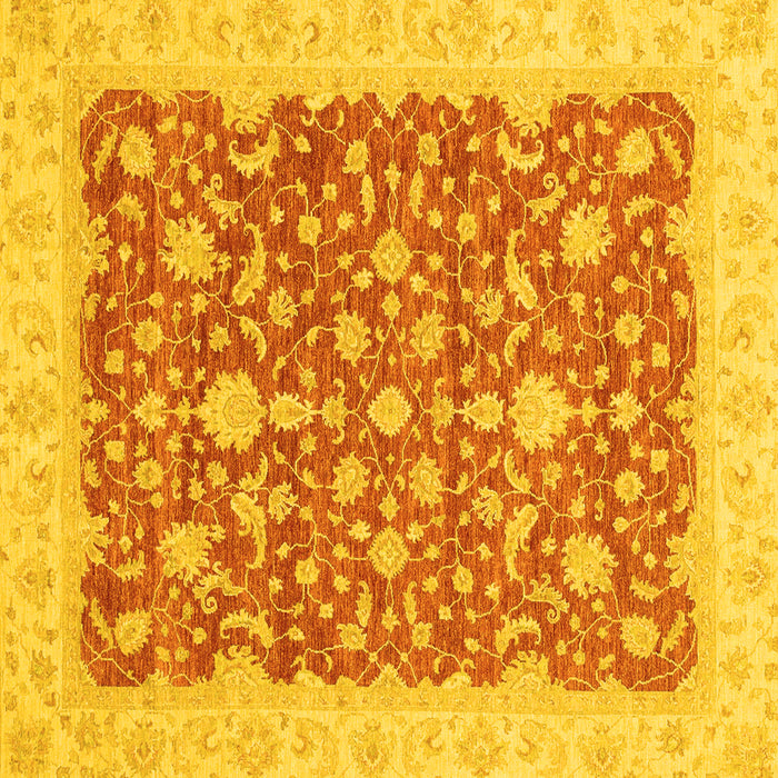 Square Oriental Yellow Traditional Rug, abs3827yw