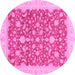 Round Oriental Pink Traditional Rug, abs3827pnk