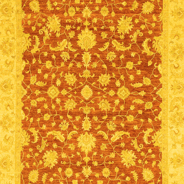 Machine Washable Oriental Yellow Traditional Rug, wshabs3827yw