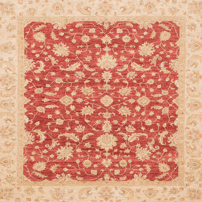 Square Machine Washable Abstract Fire Red Rug, wshabs3827