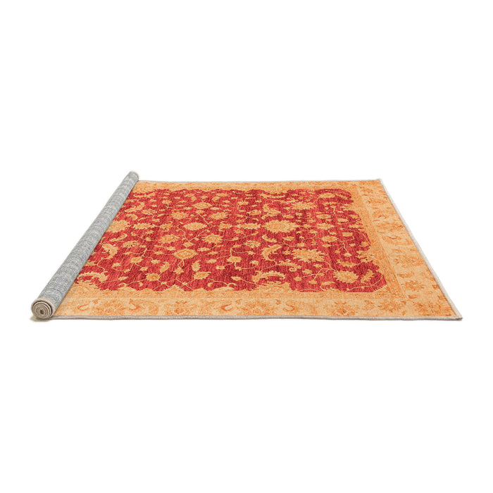 Sideview of Machine Washable Oriental Orange Traditional Area Rugs, wshabs3827org