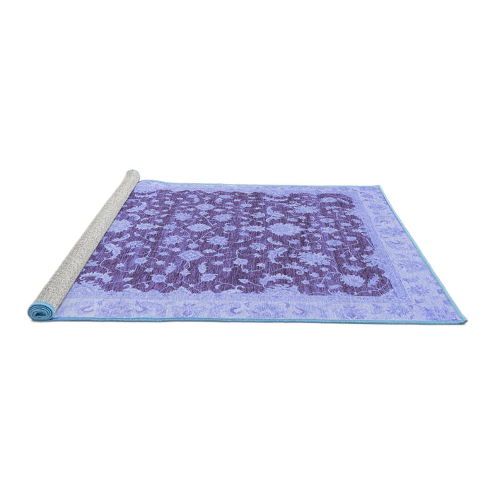 Sideview of Machine Washable Oriental Blue Traditional Rug, wshabs3827blu