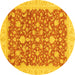 Round Oriental Yellow Traditional Rug, abs3827yw