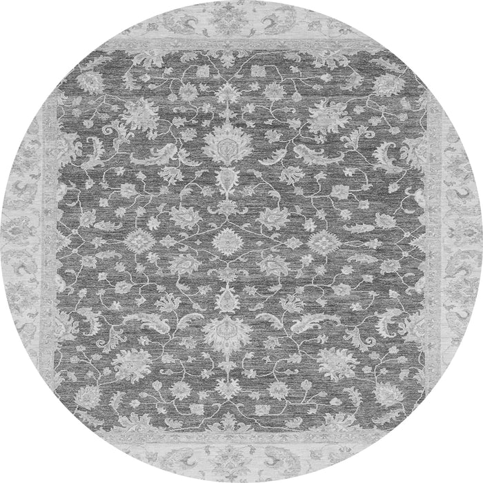 Round Oriental Gray Traditional Rug, abs3827gry