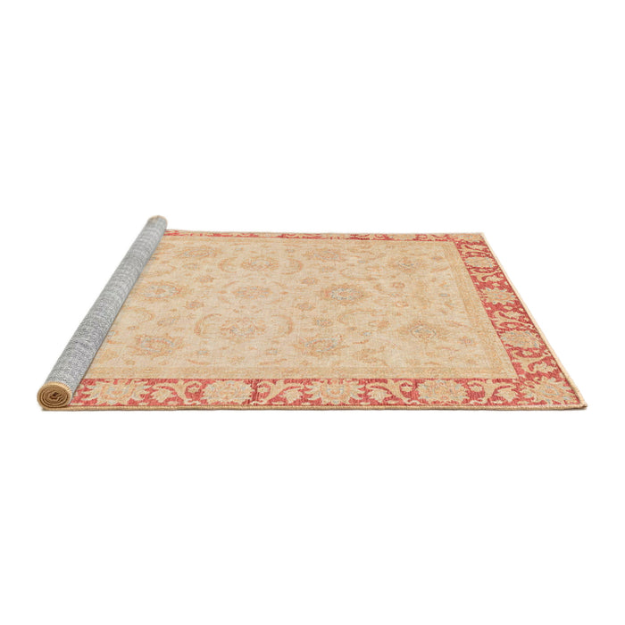 Sideview of Machine Washable Abstract Pastel Orange Rug, wshabs3828