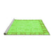 Sideview of Machine Washable Abstract Green Modern Area Rugs, wshabs3828grn