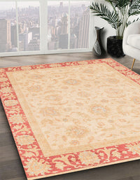 Abstract Pastel Orange Modern Rug, abs3828