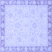 Square Abstract Blue Modern Rug, abs3828blu