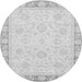 Round Machine Washable Abstract Gray Modern Rug, wshabs3828gry