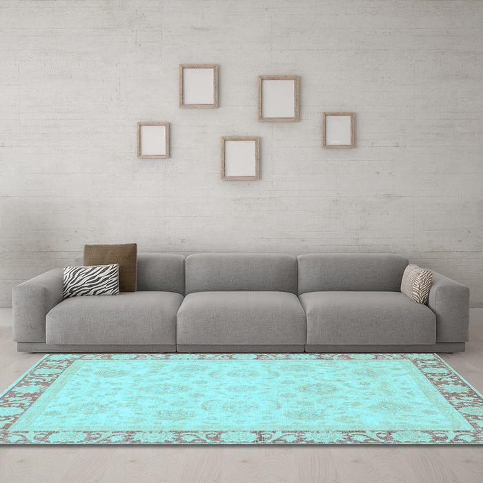 Machine Washable Abstract Light Blue Modern Rug in a Living Room, wshabs3828lblu