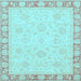 Square Abstract Light Blue Modern Rug, abs3828lblu