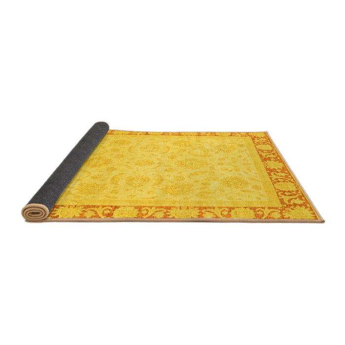 Sideview of Abstract Yellow Modern Rug, abs3828yw