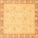 Square Abstract Brown Modern Rug, abs3828brn