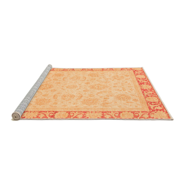 Sideview of Machine Washable Abstract Orange Modern Area Rugs, wshabs3828org