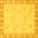 Square Machine Washable Abstract Yellow Modern Rug, wshabs3828yw