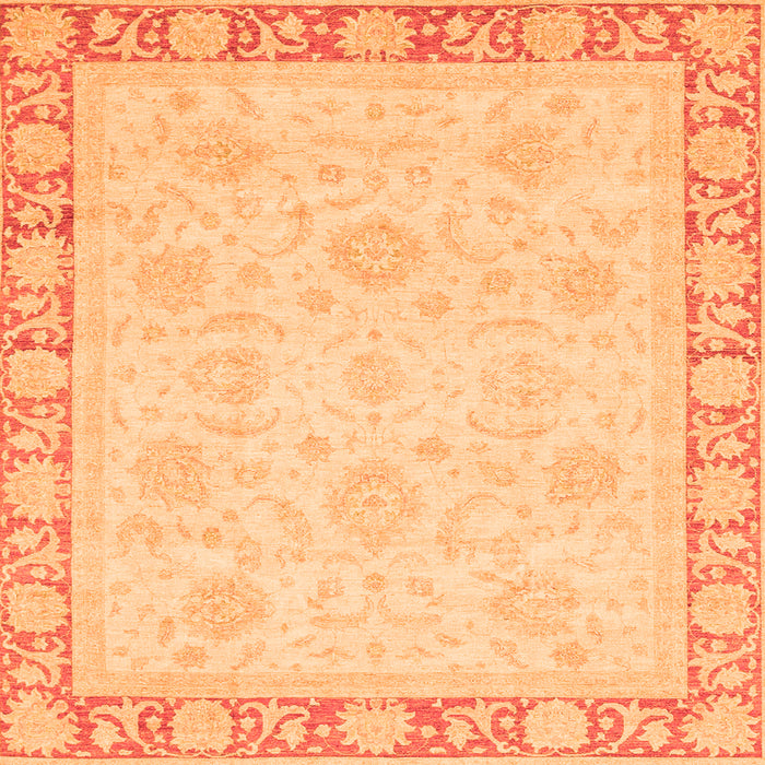 Square Abstract Orange Modern Rug, abs3828org