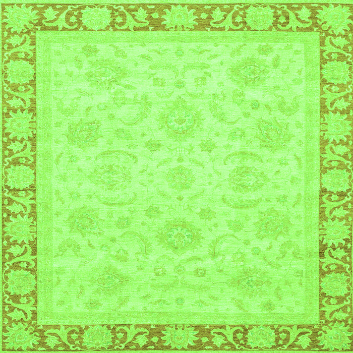 Square Machine Washable Abstract Green Modern Area Rugs, wshabs3828grn