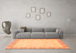 Machine Washable Abstract Orange Modern Area Rugs in a Living Room, wshabs3828org