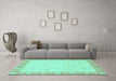 Machine Washable Abstract Turquoise Modern Area Rugs in a Living Room,, wshabs3828turq