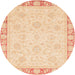 Round Abstract Pastel Orange Modern Rug, abs3828