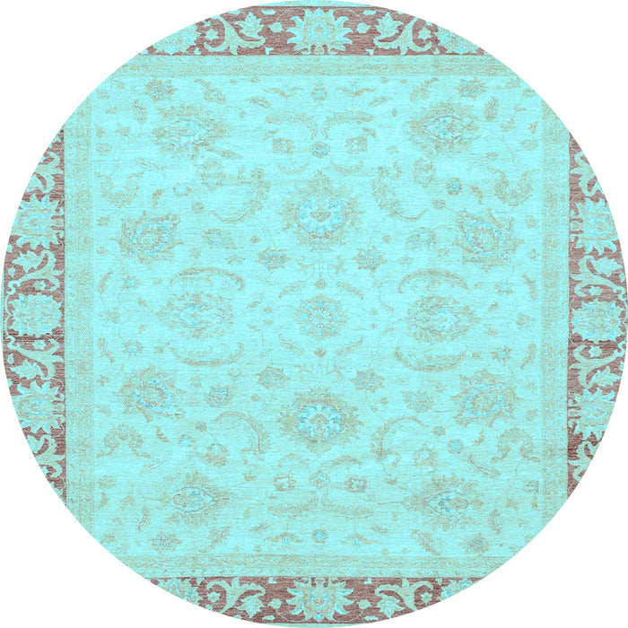 Round Machine Washable Abstract Light Blue Modern Rug, wshabs3828lblu
