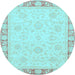 Round Machine Washable Abstract Light Blue Modern Rug, wshabs3828lblu