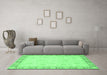 Machine Washable Abstract Emerald Green Modern Area Rugs in a Living Room,, wshabs3828emgrn