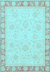 Abstract Light Blue Modern Rug, abs3828lblu