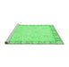 Sideview of Machine Washable Abstract Emerald Green Modern Area Rugs, wshabs3828emgrn