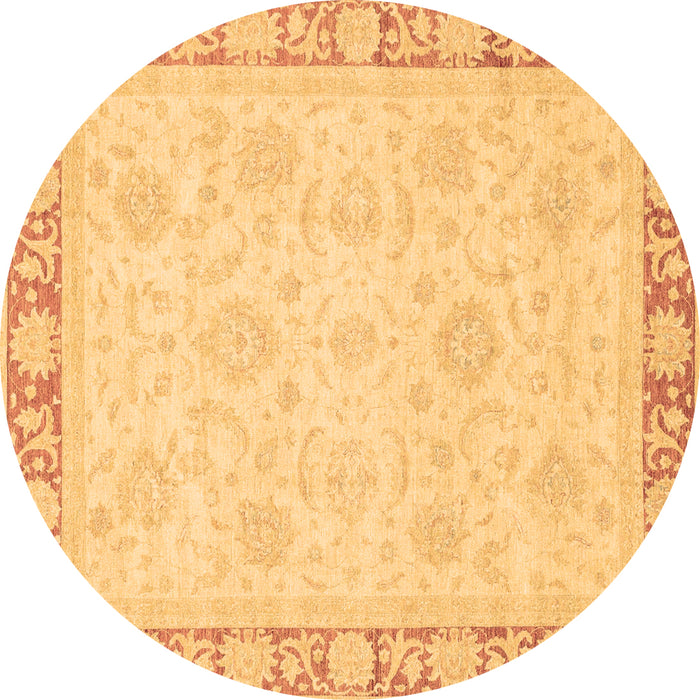 Round Abstract Brown Modern Rug, abs3828brn
