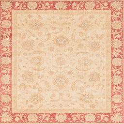 Square Abstract Pastel Orange Modern Rug, abs3828