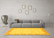 Machine Washable Abstract Yellow Modern Rug in a Living Room, wshabs3828yw