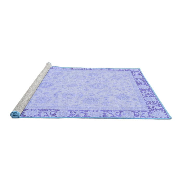 Sideview of Machine Washable Abstract Blue Modern Rug, wshabs3828blu