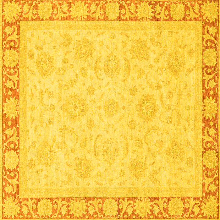 Square Abstract Yellow Modern Rug, abs3828yw