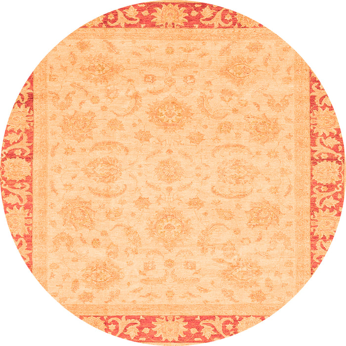 Round Abstract Orange Modern Rug, abs3828org
