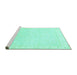 Sideview of Machine Washable Abstract Turquoise Modern Area Rugs, wshabs3829turq