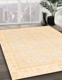 Abstract Brown Gold Modern Rug, abs3829