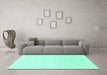 Machine Washable Abstract Turquoise Modern Area Rugs in a Living Room,, wshabs3829turq