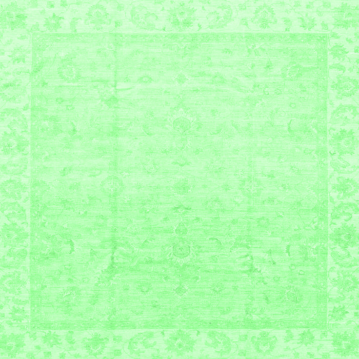 Square Machine Washable Abstract Emerald Green Modern Area Rugs, wshabs3829emgrn