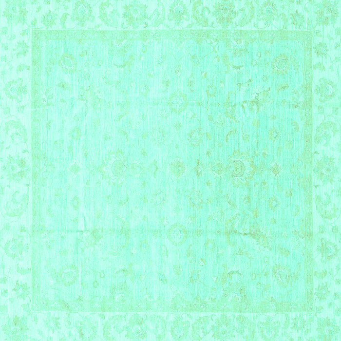 Square Abstract Turquoise Modern Rug, abs3829turq