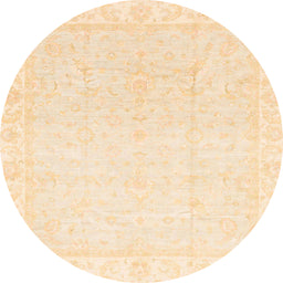 Round Abstract Brown Gold Modern Rug, abs3829