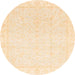 Round Abstract Brown Gold Modern Rug, abs3829