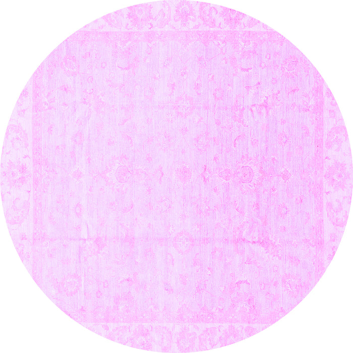 Round Machine Washable Abstract Purple Modern Area Rugs, wshabs3829pur