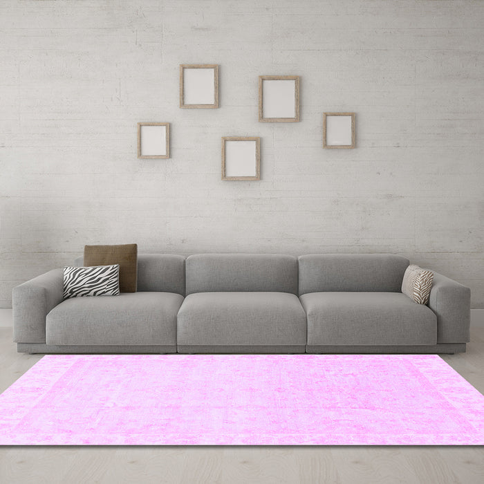 Machine Washable Abstract Purple Modern Area Rugs in a Living Room, wshabs3829pur