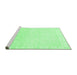 Sideview of Machine Washable Abstract Emerald Green Modern Area Rugs, wshabs3829emgrn