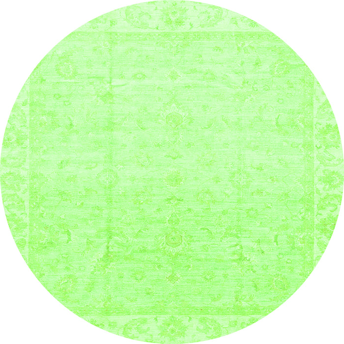 Round Abstract Green Modern Rug, abs3829grn