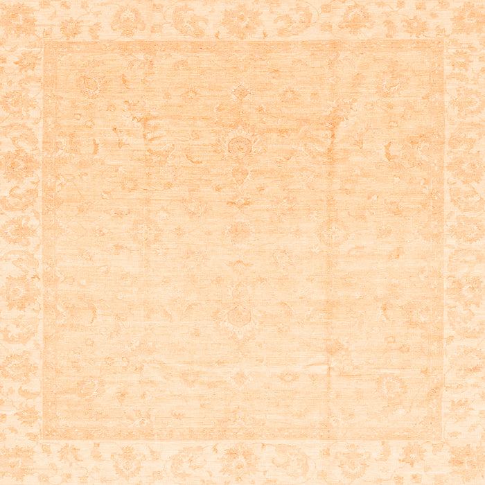 Square Machine Washable Abstract Orange Modern Area Rugs, wshabs3829org